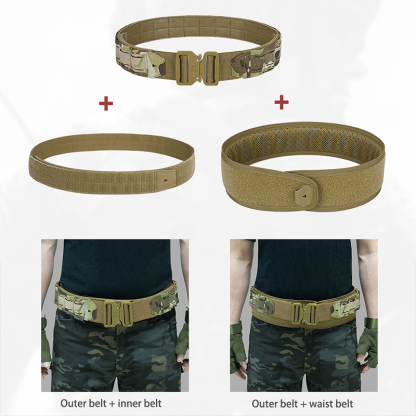 Artex Battle Molle Tactical Belt Duty Belt Heavy Duty Anti-Slip Pad & Inner Belt Comb 3-In-1 System