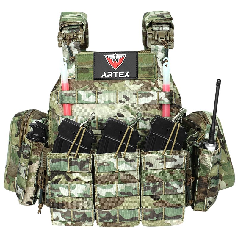 Artex Tactical Vest with Triple Magazine Pouch, 1000D Nylon Fabric, Quick Release, 6094K, Hunting, Airsoft Combat Accessories