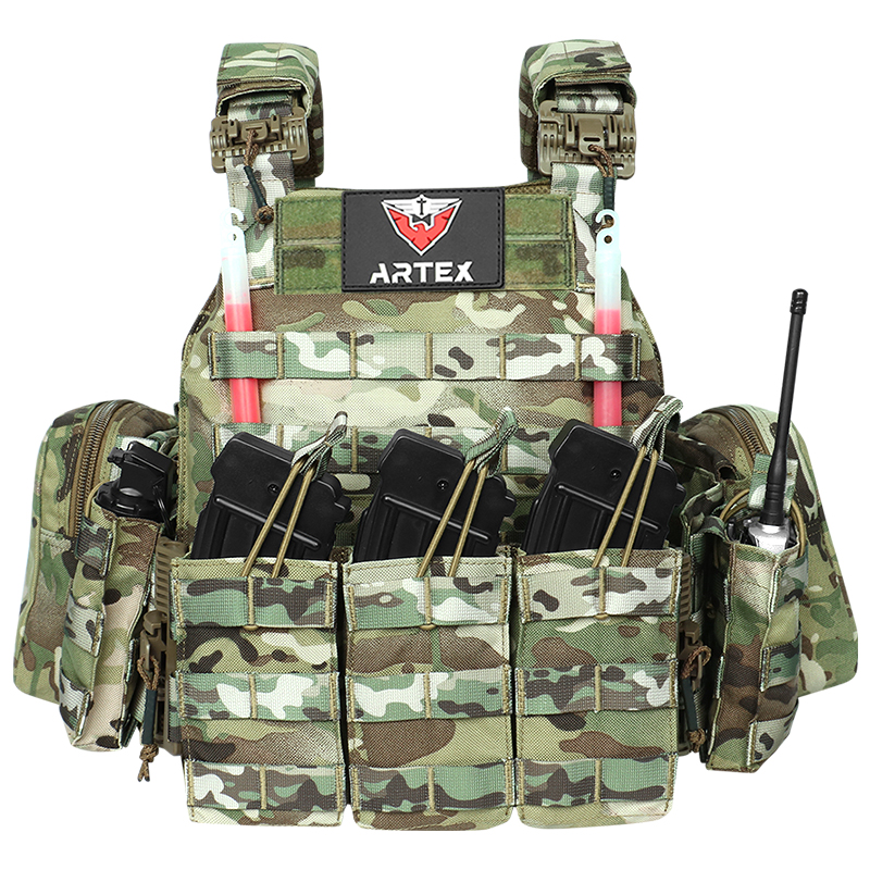 Artex Tactical Vest with Triple Magazine Pouch, 1000D Nylon Fabric, Quick Release, 6094K, Hunting, Airsoft Combat Accessories