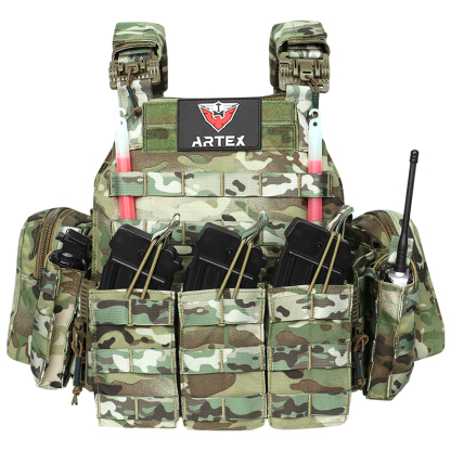 Artex Tactical Vest with Triple Magazine Pouch, 1000D Nylon Fabric, Quick Release, 6094K, Hunting, Airsoft Combat Accessories