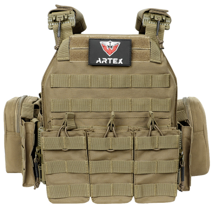 Artex Tactical Vest with Triple Magazine Pouch, 1000D Nylon Fabric, Quick Release, 6094K, Hunting, Airsoft Combat Accessories