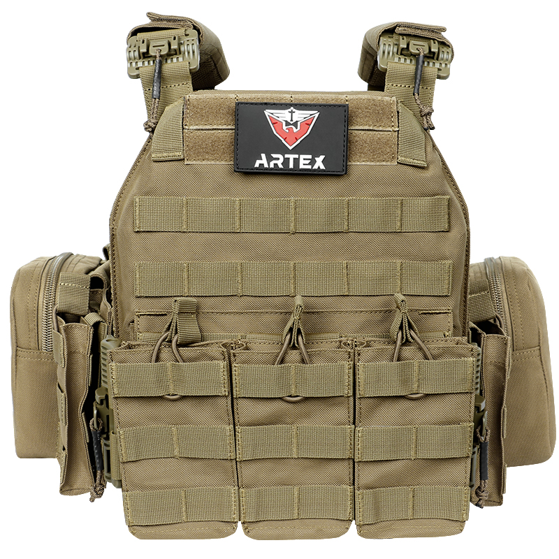 Artex Tactical Vest with Triple Magazine Pouch, 1000D Nylon Fabric, Quick Release, 6094K, Hunting, Airsoft Combat Accessories