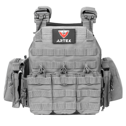 Artex Tactical Vest with Triple Magazine Pouch, 1000D Nylon Fabric, Quick Release, 6094K, Hunting, Airsoft Combat Accessories