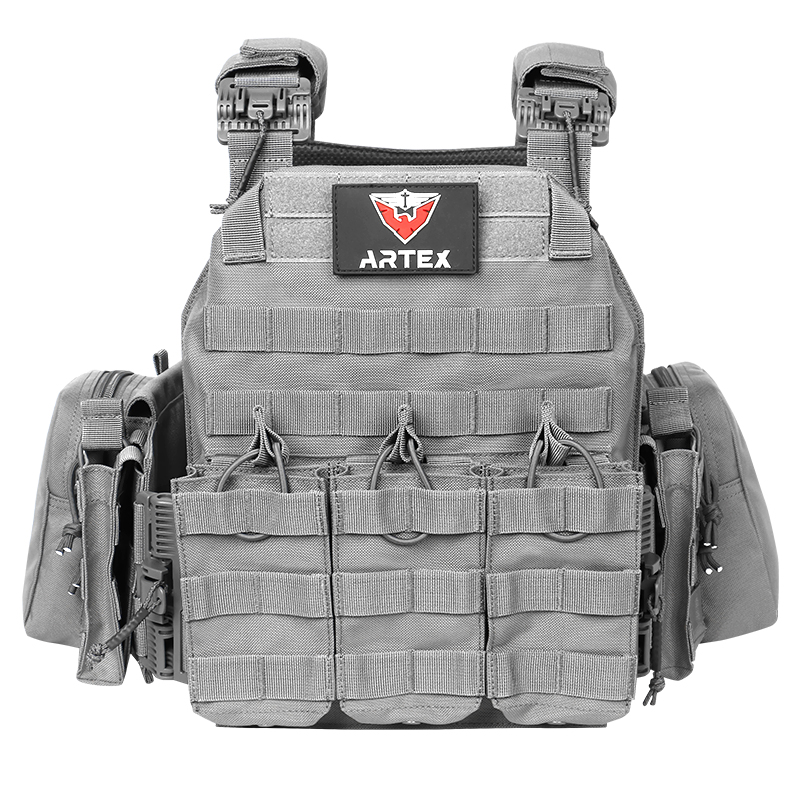 Artex Tactical Vest with Triple Magazine Pouch, 1000D Nylon Fabric, Quick Release, 6094K, Hunting, Airsoft Combat Accessories