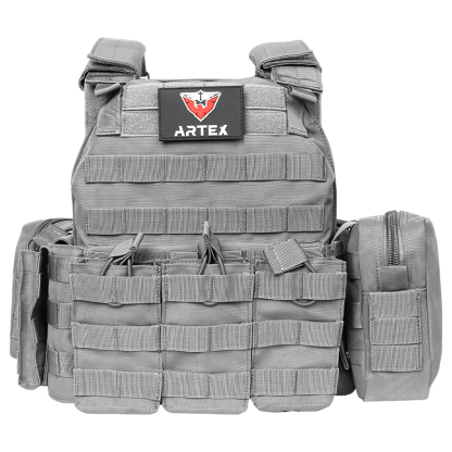 Artex Tacticon Vest Pouches Plate Carrier Vest, Hunting Armor, Adjustable Training Vests Breathable 3D Mesh Liner