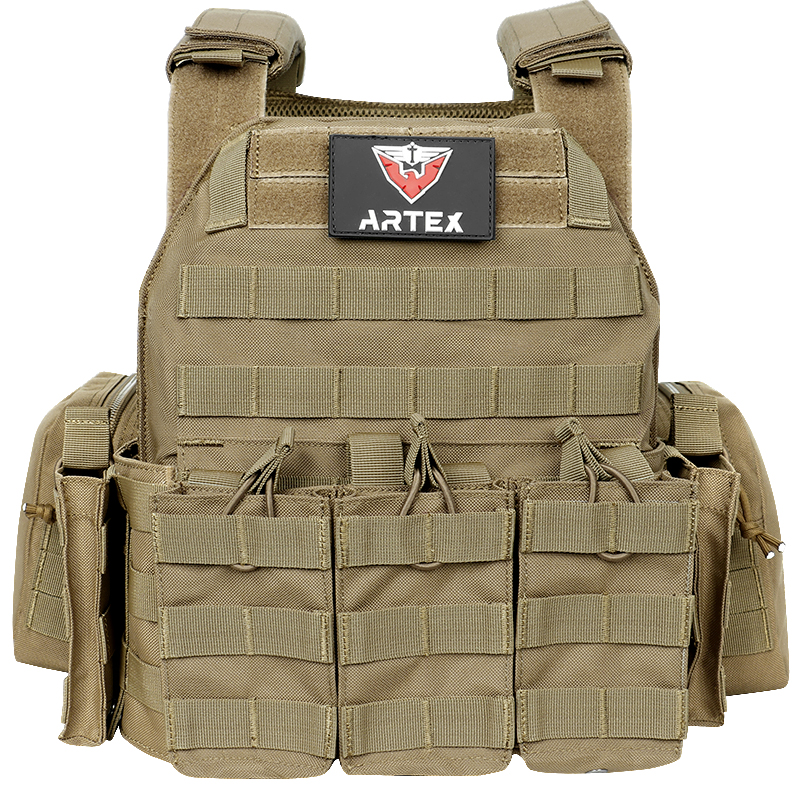 Artex Tacticon Vest Pouches Plate Carrier Vest, Hunting Armor, Adjustable Training Vests Breathable 3D Mesh Liner