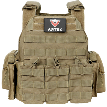 Artex Tacticon Vest Pouches Plate Carrier Vest, Hunting Armor, Adjustable Training Vests Breathable 3D Mesh Liner
