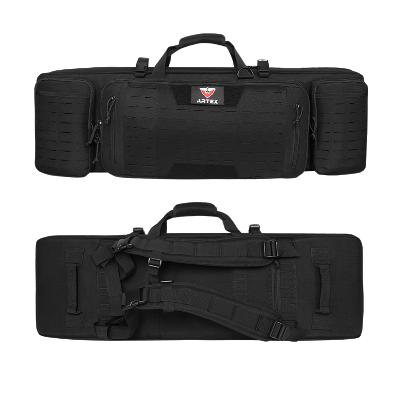 Artex Outdoor Tactical Gun Bag 36/42 inch Double Gun Large Capacity Hard Shell Waterproof Long Backpack Fishing Hunting Rifle Bag