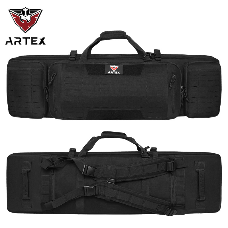 Artex Outdoor Tactical Gun Bag 36/42 inch Double Gun Large Capacity Hard Shell Waterproof Long Backpack Fishing Hunting Rifle Bag