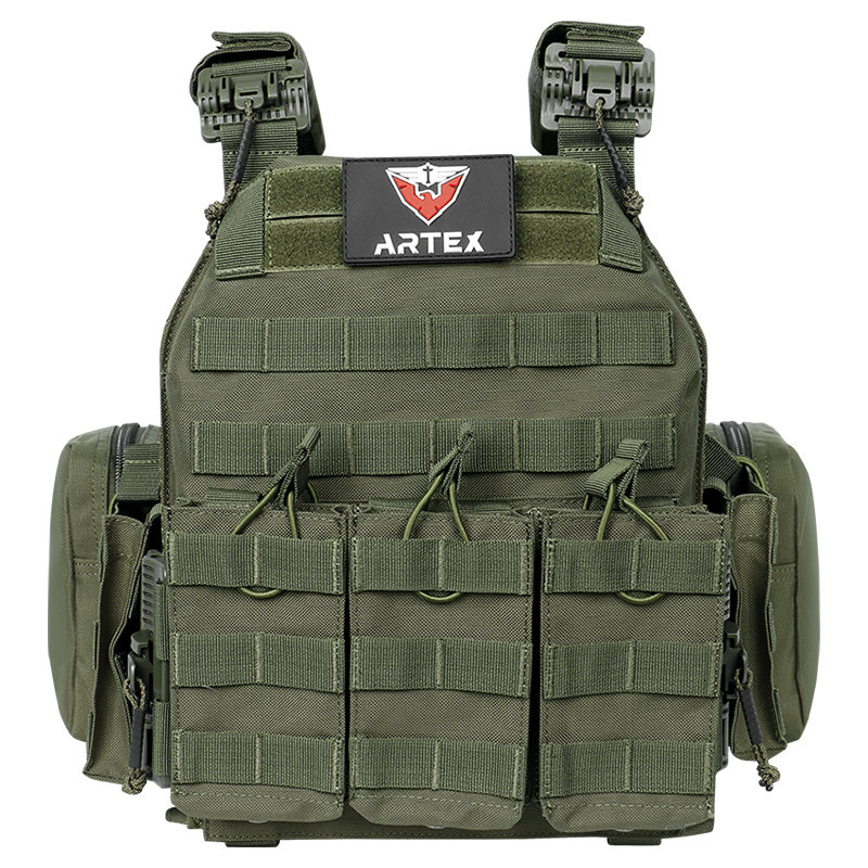 Artex Tactical Vest with Triple Magazine Pouch, 1000D Nylon Fabric, Quick Release, 6094K, Hunting, Airsoft Combat Accessories
