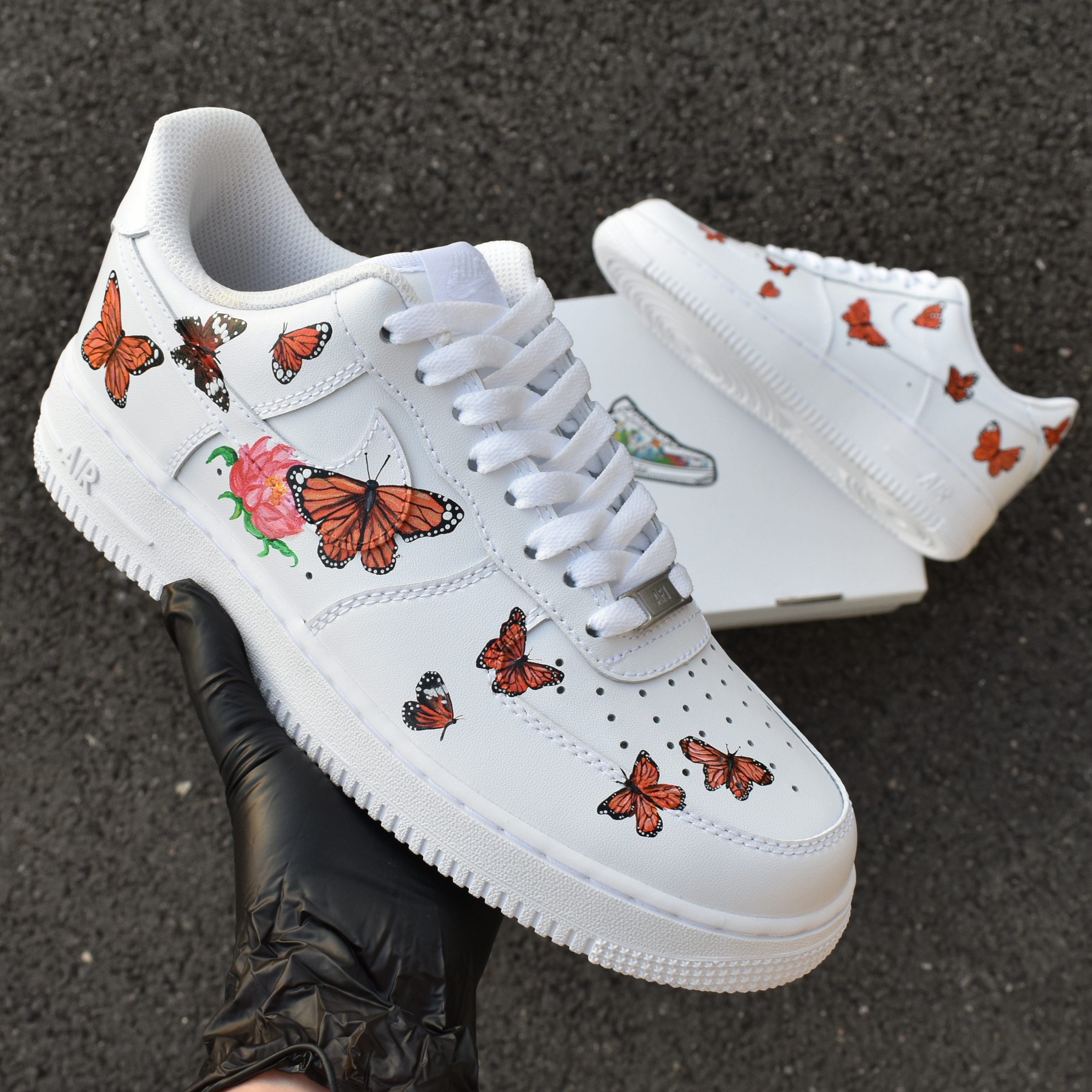 Custom Hand Painted Monarch Butterfly Air Force 1