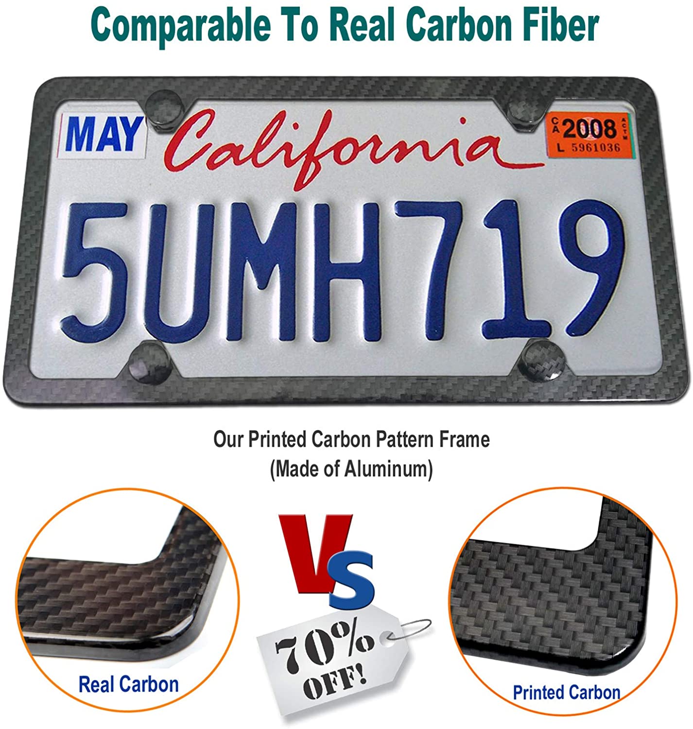 Carbon Fiber License Plate Frame