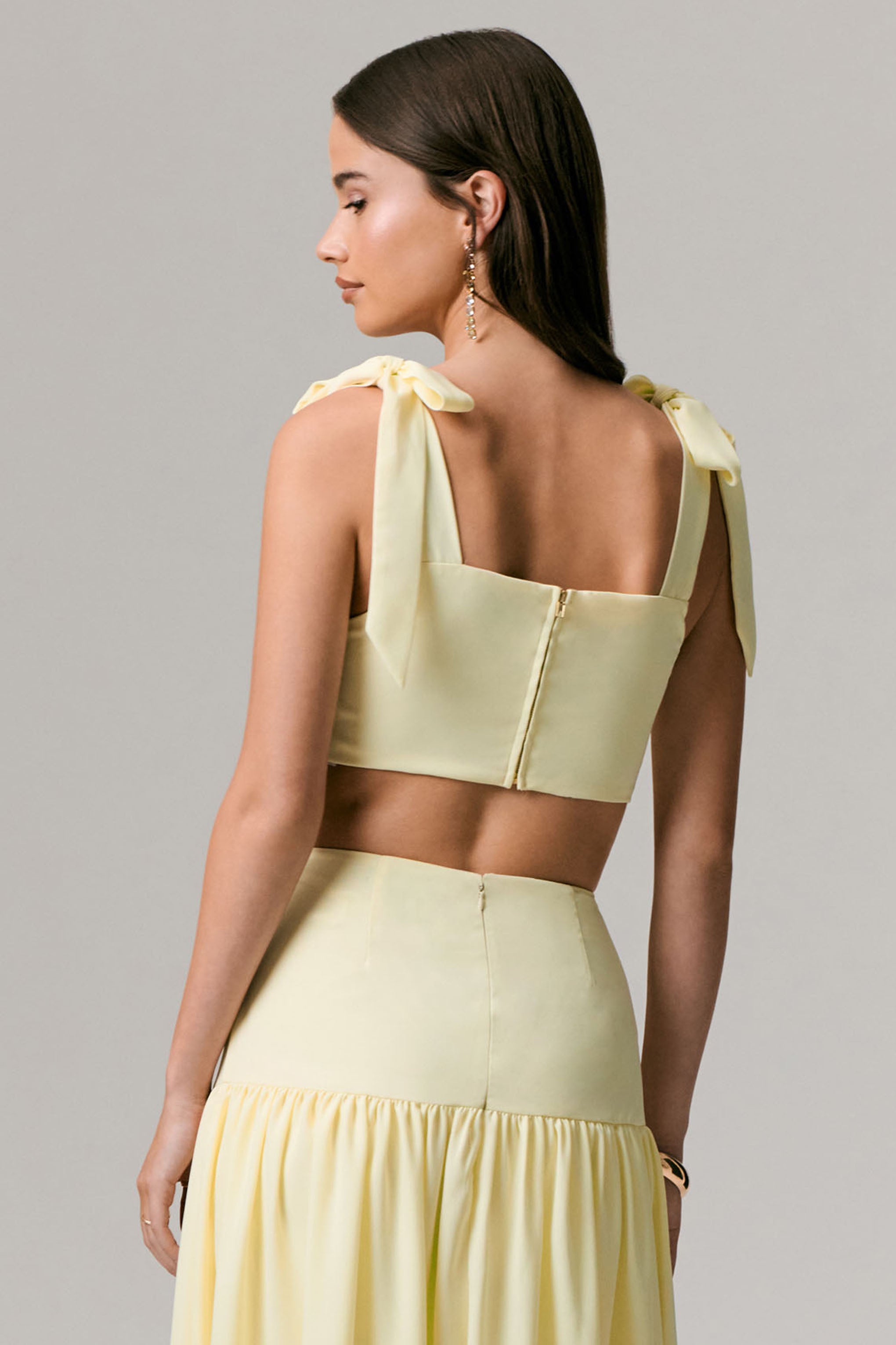  Lemon Tie-Strap Crop Top