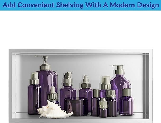 Stainless Steel Shower Niche Recessed Bathroom Shelf for Shower Storage Embedded Shower Niche Single