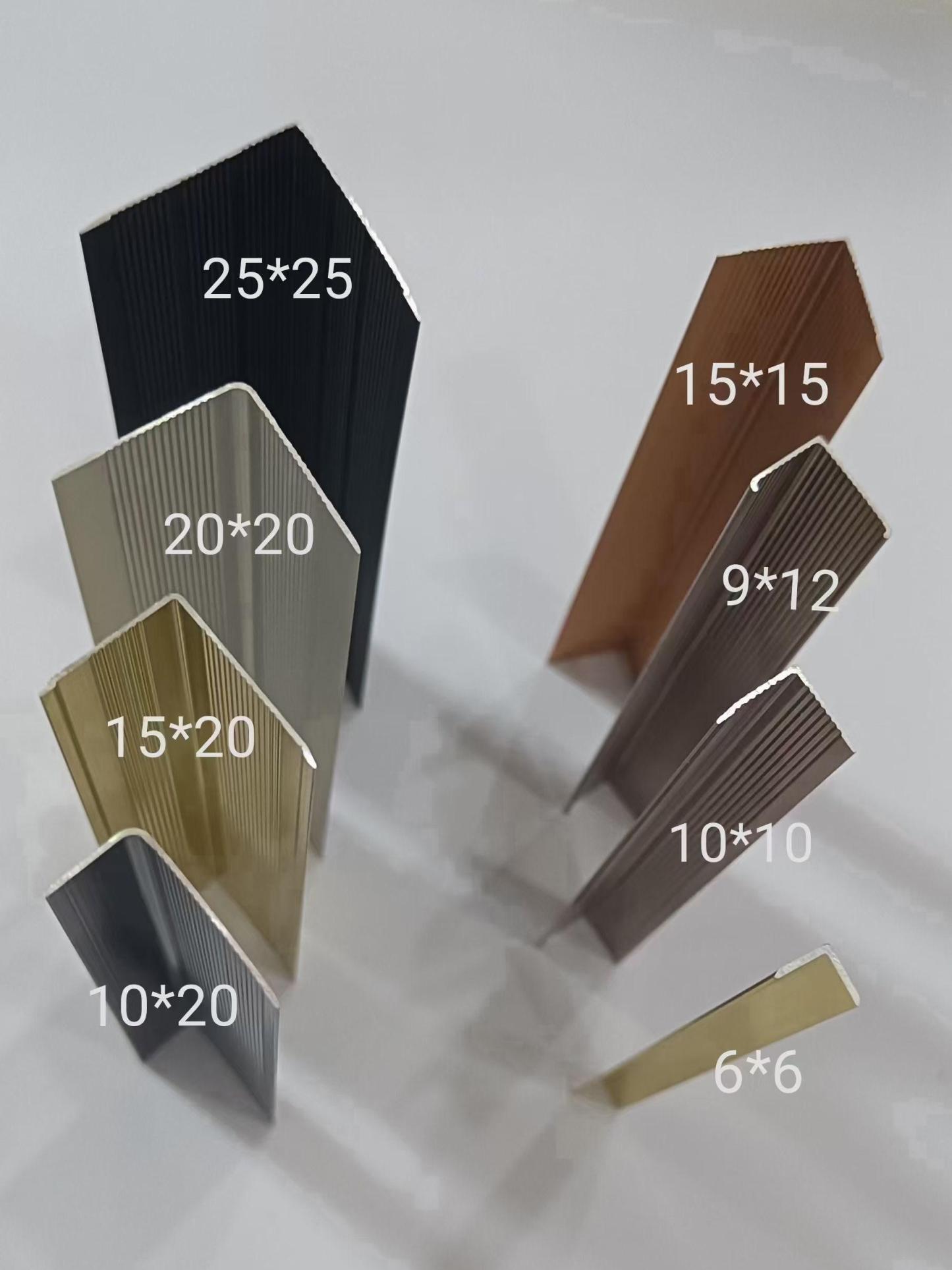 Aluminum L corner profile for wpc wall panel spcflooring uvmarblesheet wall cladding MDF Gypsumboard