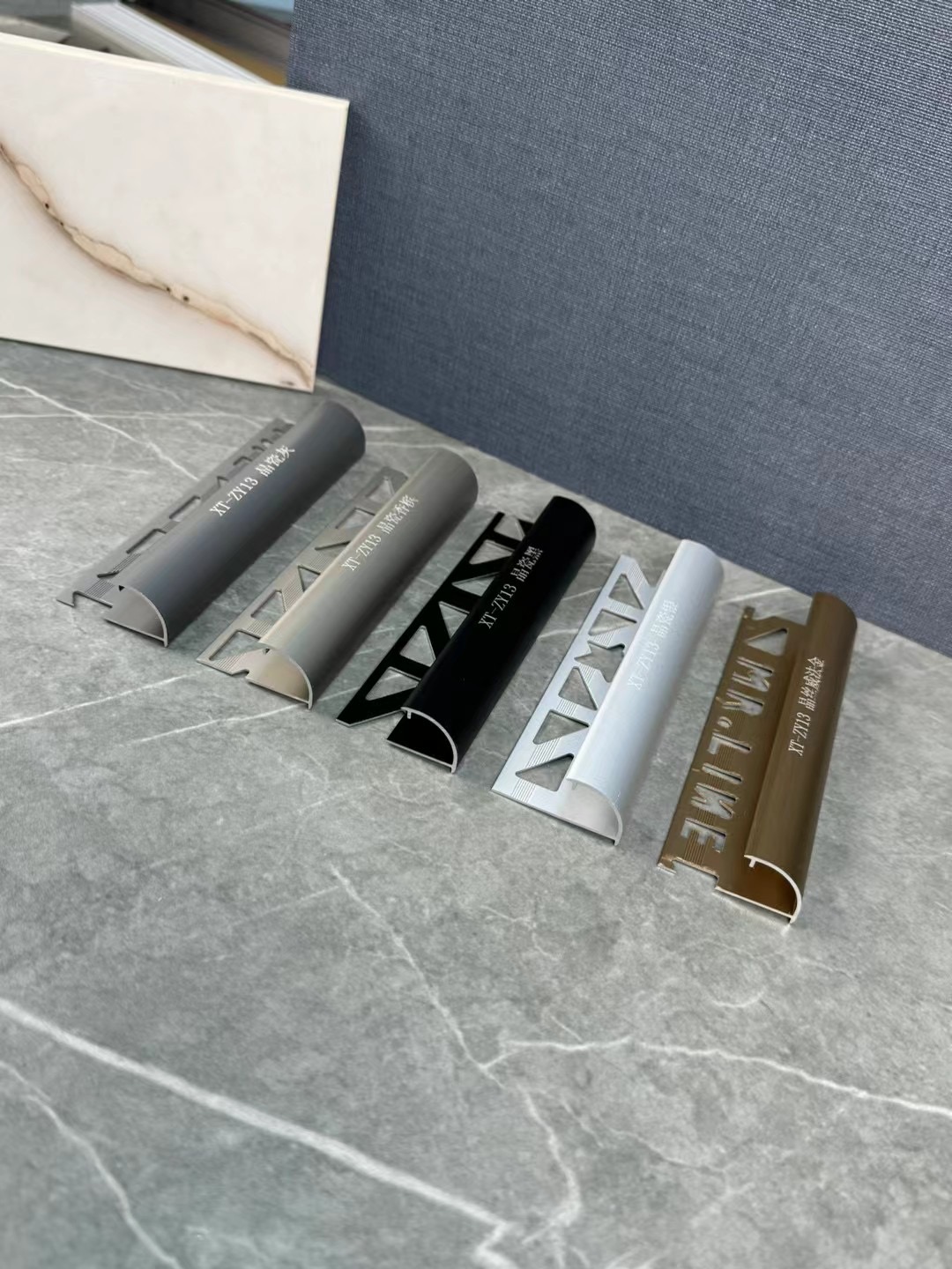 Aluminum round corner profile for wpc wall panel spcflooring uvmarblesheet wall cladding MDF Gypsumboard