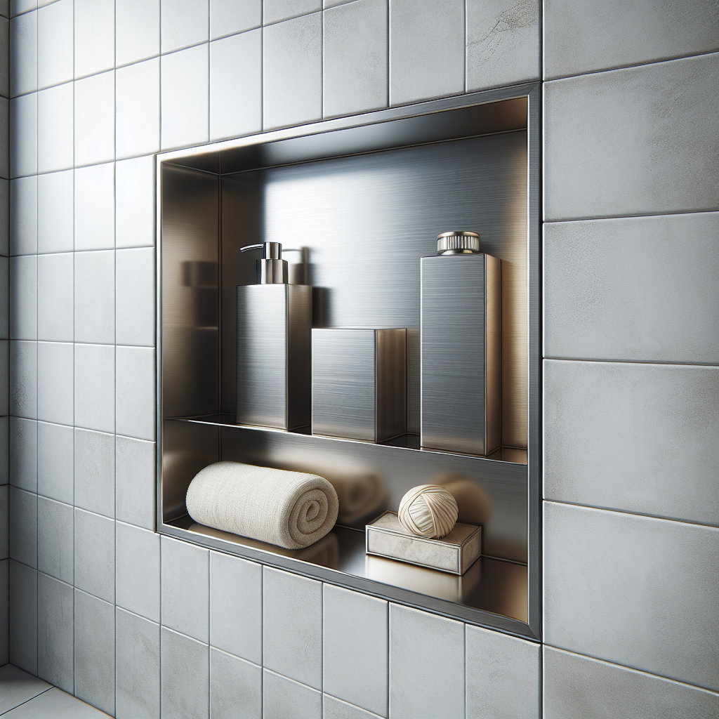 Stainless Steel Shower Niche Recessed Bathroom Shelf for Shower Storage Embedded Shower Niche with divider