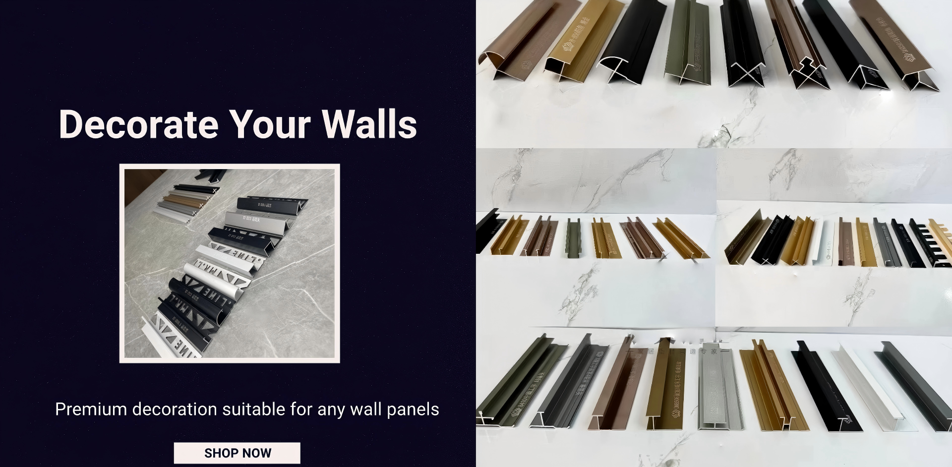 Aluminum profiles for wall panels