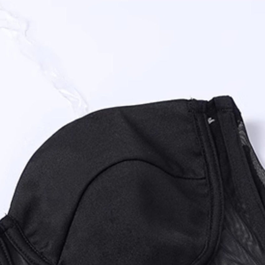 Irregular Design Double-split Black Dress