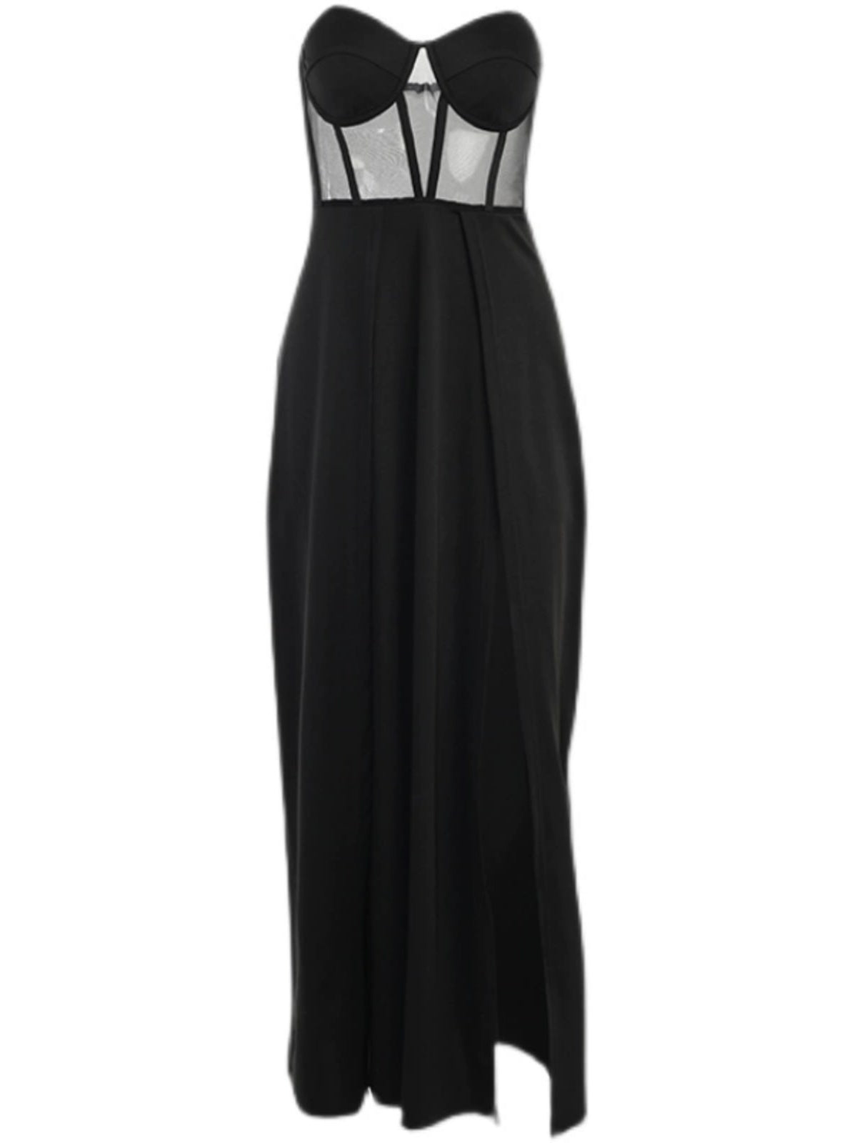 Irregular Design Double-split Black Dress