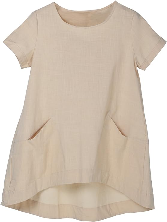 Women's Cotton Linen Short Sleeve Tunic/Top Tees