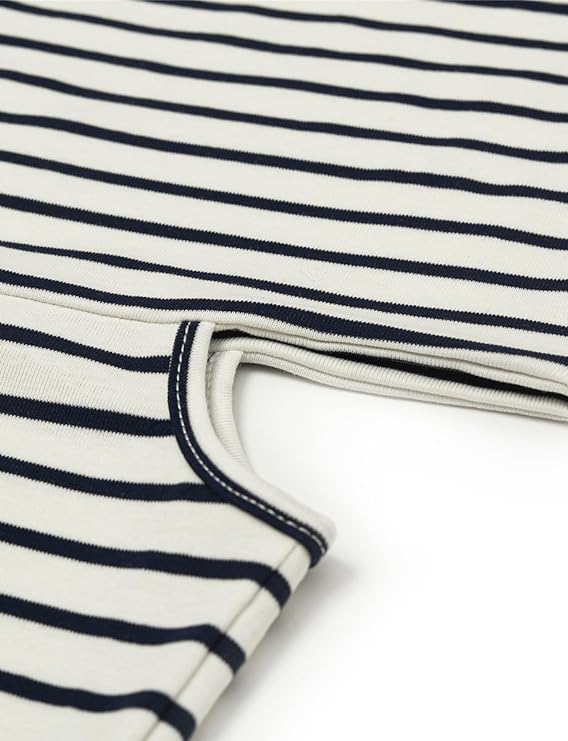 Women's Off Shoulder Short Sleeve Blue Stripe Knit T Shirt 2024 Dressy White Slim Fit Business Casual Tops for Women