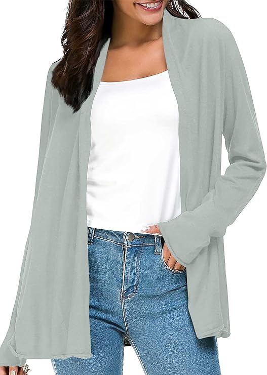 Women's Long Sleeve Open Front Casual Thin Cardigan
