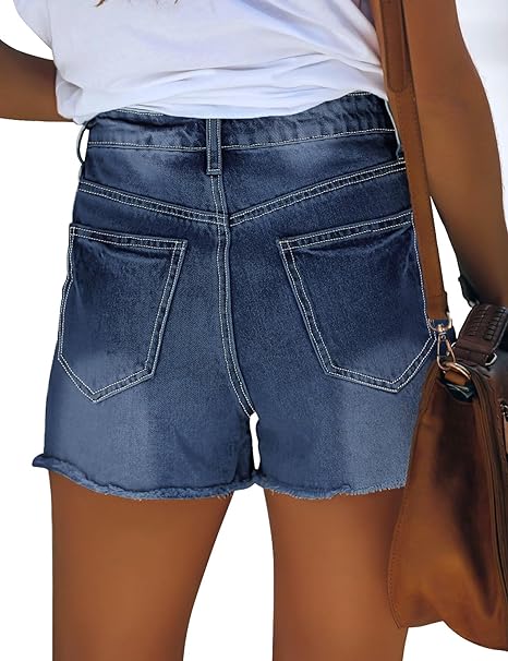 Women's High Waisted Ripped Stretchy Denim Hot Short Summer Jean Shorts