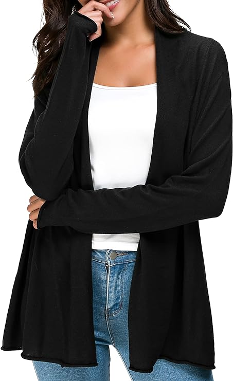Women's Long Sleeve Open Front Casual Thin Cardigan