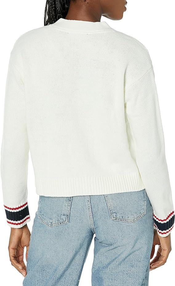 Women's Boxy Varsity Cable Cardigan