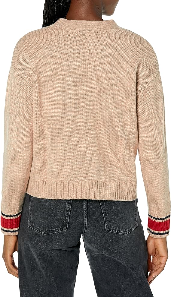 Women's Boxy Varsity Cable Cardigan
