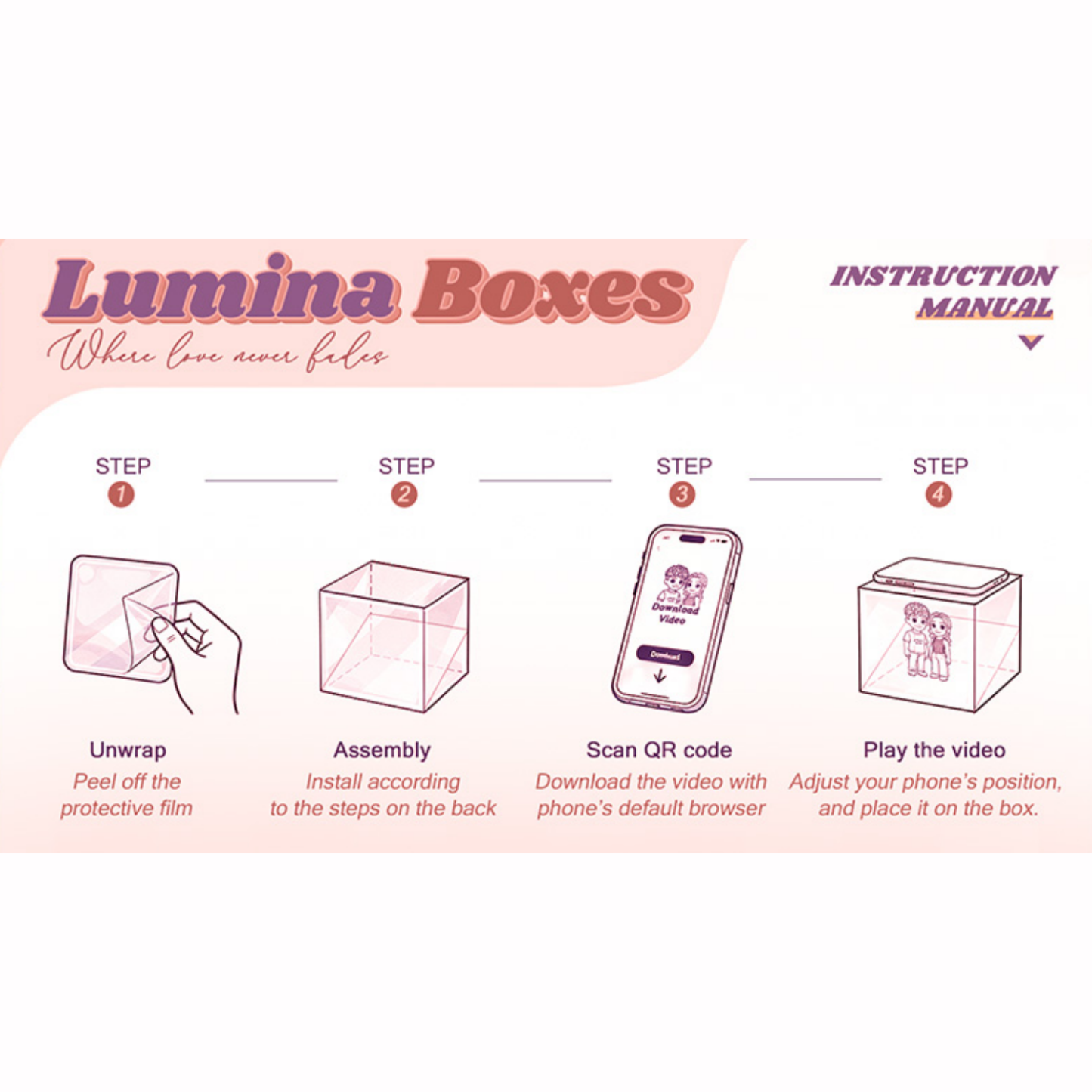 Cajas Lumina Holográficas Para Enamorados | Material Holográfico De Alta Transmitancia, Imagen Holográfica, Regalo De San Valentín - mymoonlampes