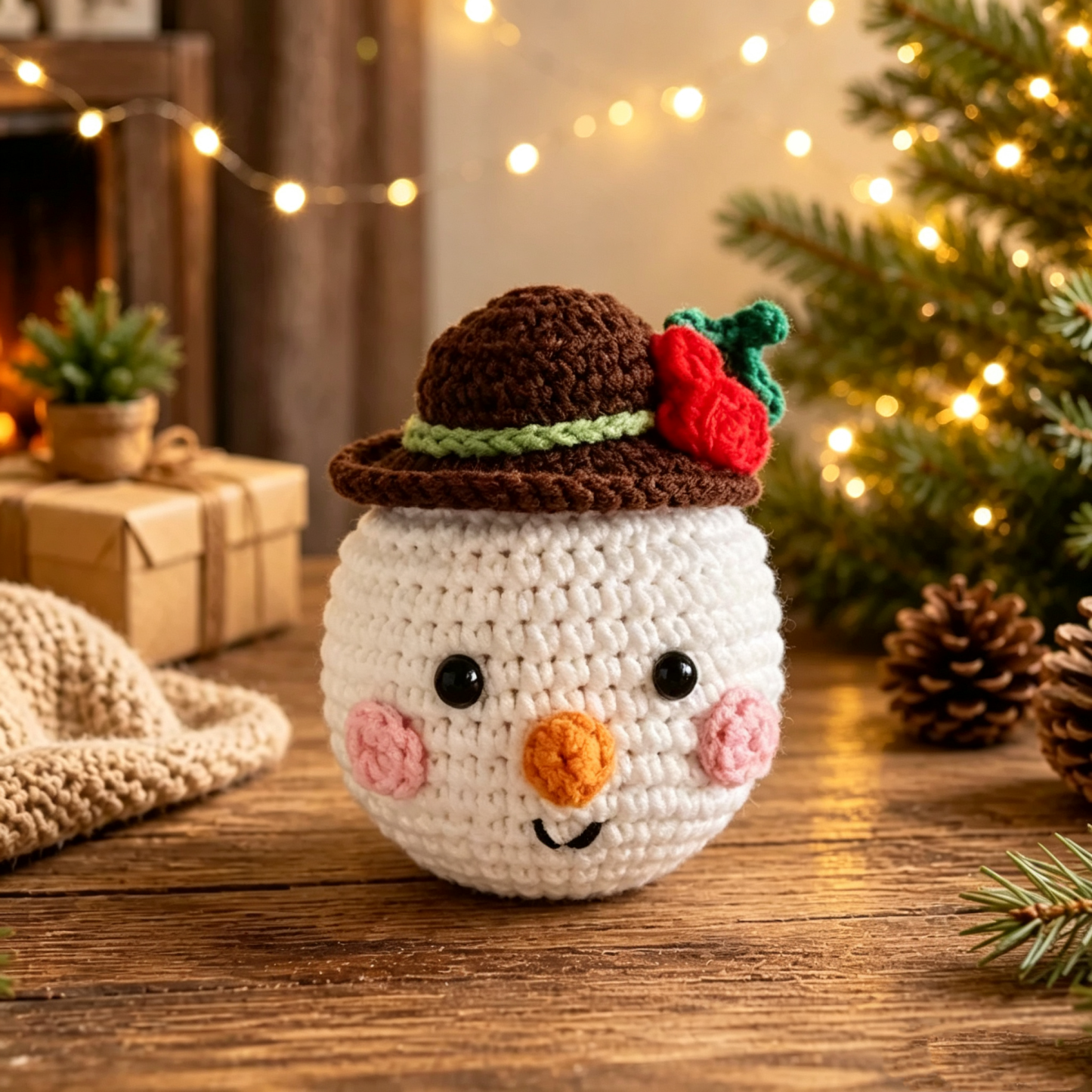 Funda De Ganchillo Para Maceta Navideña: Decoración Navideña Hecha A Mano Para El Hogar Y La Oficina. - mymoonlampes