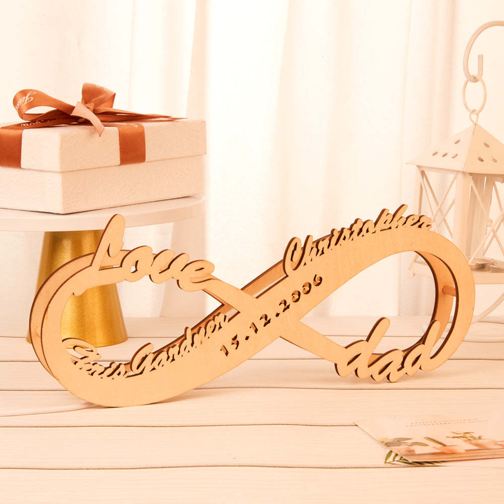 Luz De Noche De Madera Personalizada, Regalo Para El Día De La Madre, Letrero Con Nombre, Lámpara Personalizada, Regalo Infinito Para Mamá - mymoonlampes