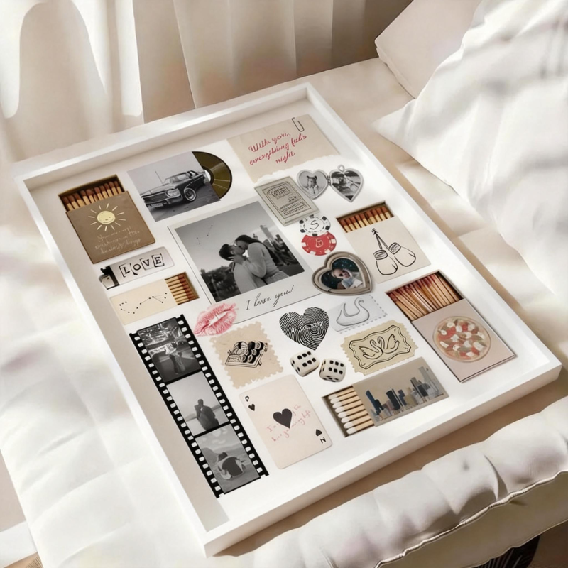 Marco De Madera Con Foto Personalizada, Caja De Cerillas, Póster Con Texto, Impresión, Arte De Pared, Regalo De Aniversario - mymoonlampes