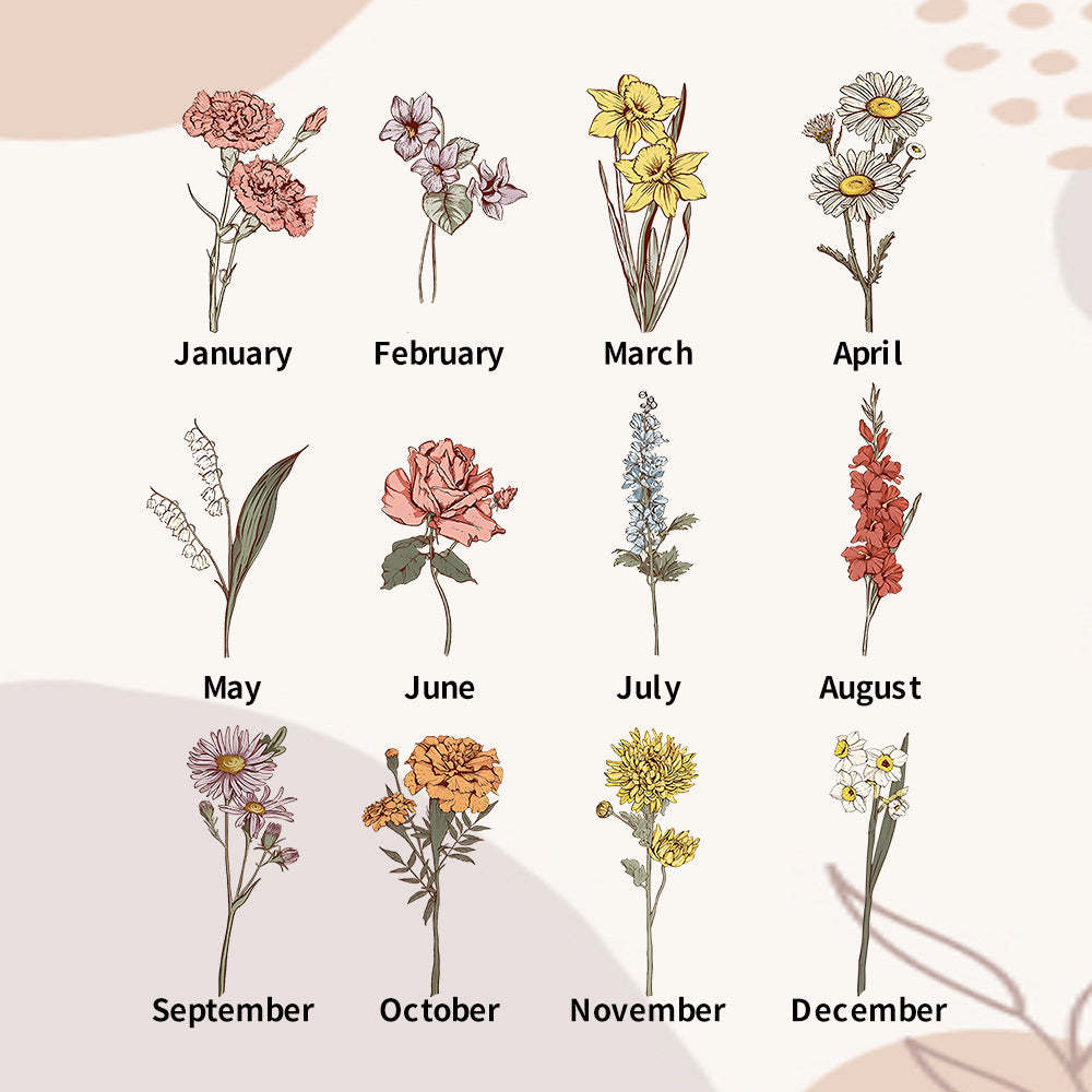 Lámpara De Noche Acrílica Con Flores De Nacimiento Personalizadas Para El Jardín De La Abuela, Regalo Para Mamá Y Abuela. - mymoonlampes