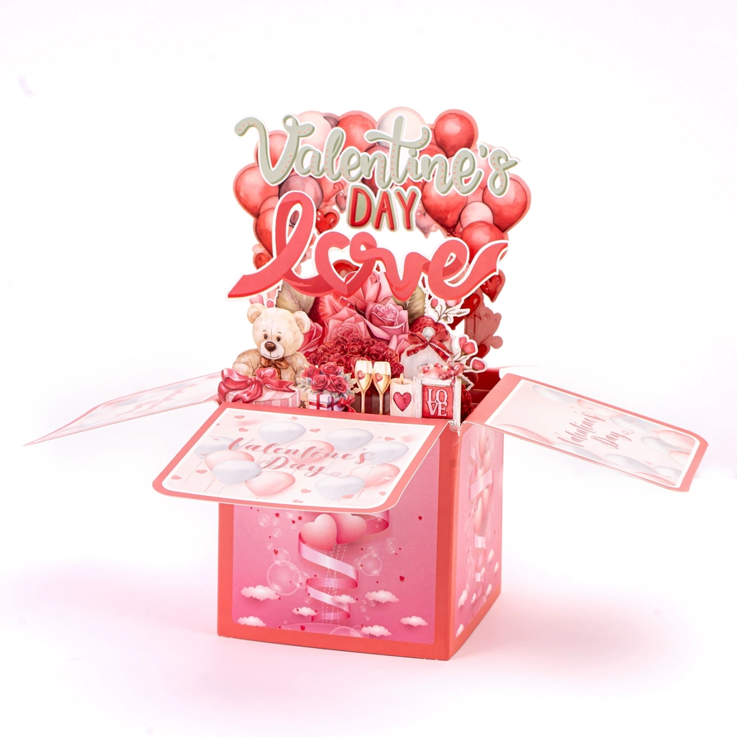 Tarjeta De Felicitación 3d De San Valentín - Globo - mymoonlampes