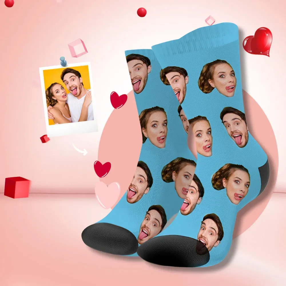 Regalos Para El Día De Navidad Calcetines Con Cara Personalizada Calcetines Coloridos