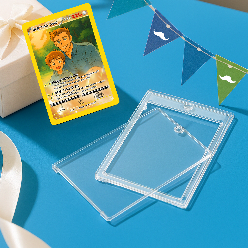 Tarjeta Personalizada Estilo Arcilla Para El Día Del Padre Con Texto Personalizado Y Foto, Regalo Para Papá. - mymoonlampes
