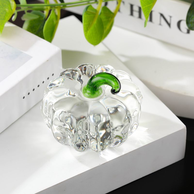 Figura Decorativa De Calabaza De Cristal, Adorno Realista De Calabaza Para Escritorio, Ideal Para El Hogar Y La Oficina. Regalo De Halloween. - mymoonlampes