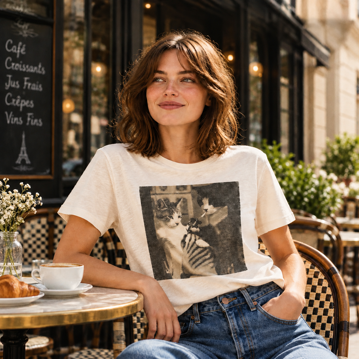Camiseta Retro Con Meme De Tatuaje De Gato Para Amantes De Las Mascotas: Regalo Divertido Para Navidad, Cumpleaños O Día De Adopción De Gatos - mymoonlampes