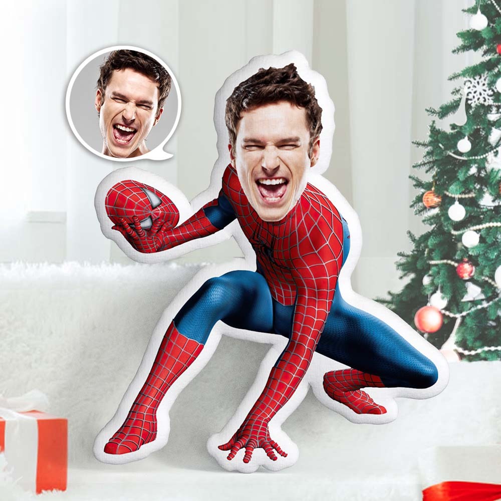 Regalos De Navidad Almohada De Cuerpo Personalizada Spiderman Peluche De Spiderman Personalizado Que Se Quitó La Máscara Para La Victoria Cojín - milamparaluna