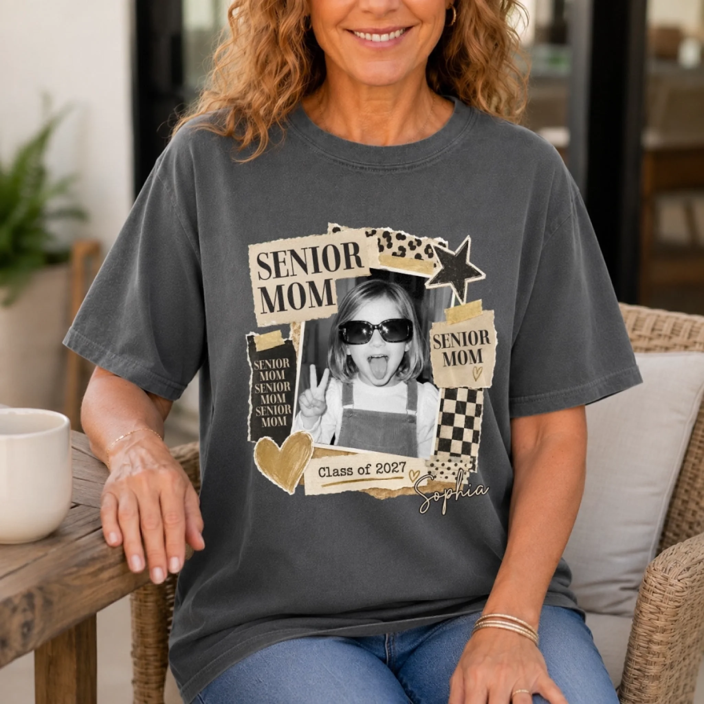 Camiseta Personalizada De Graduación Para Mamá Mayor, Regalo Para La Clase 2027, Camiseta Con Foto Personalizada Para El Día De La Madre O Fiesta De Graduación - mymoonlampes
