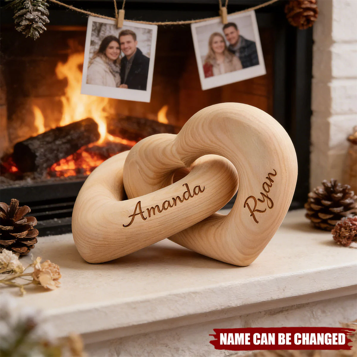 Pareja Romántica: Escultura Personalizada De Corazón Infinito.