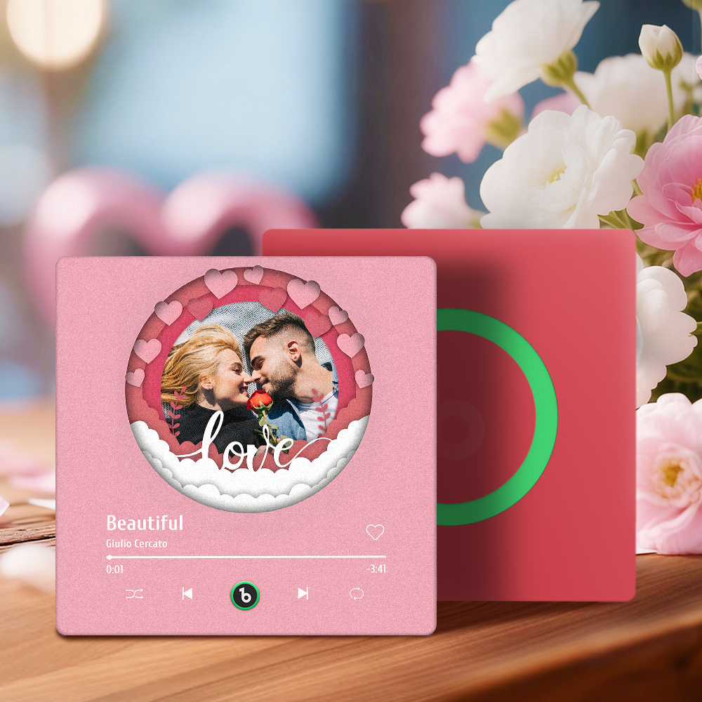 Imán De Nevera Para San Valentín Con Fotos Personalizadas Y Música. Regalo Para Parejas. - mymoonlampes