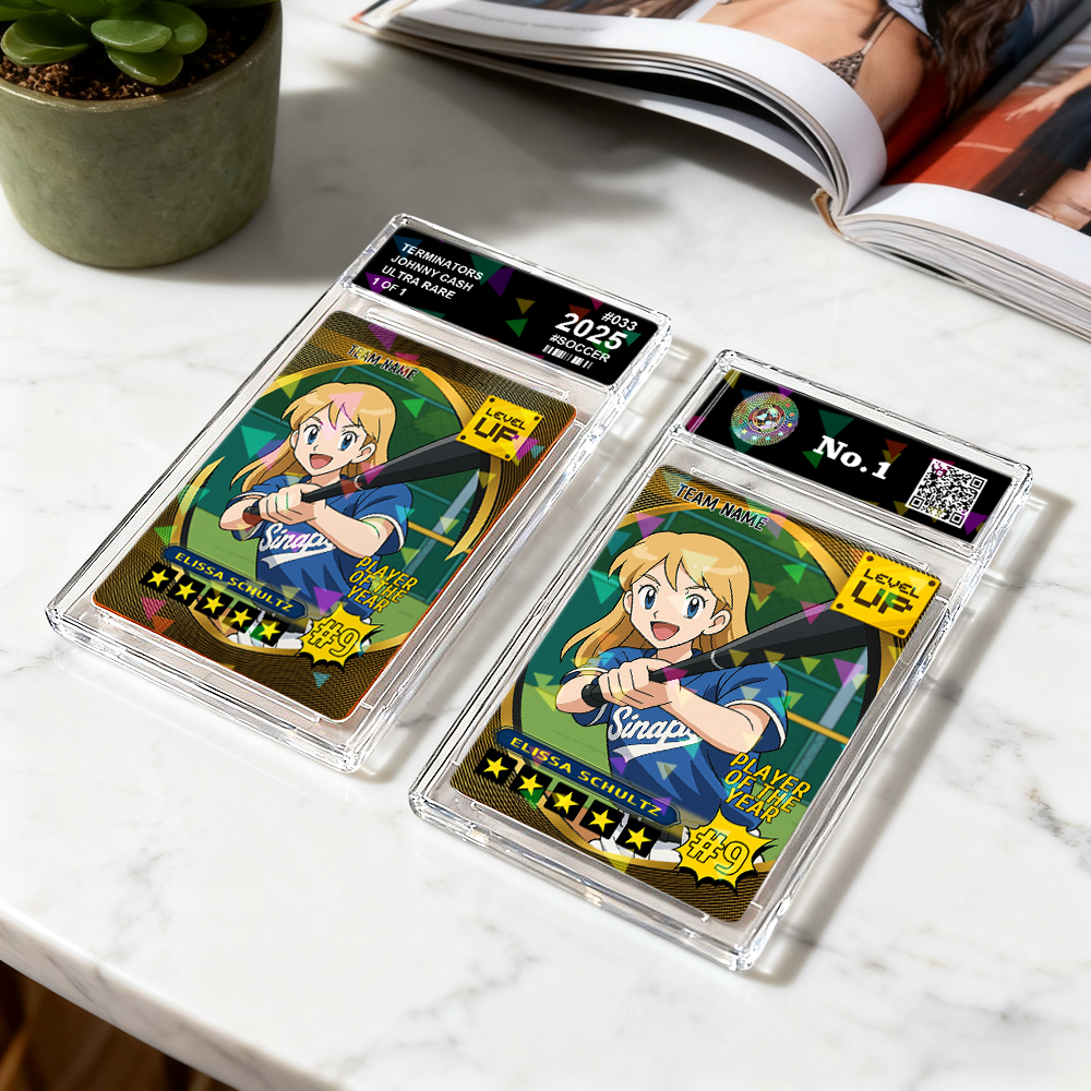 Tarjeta de intercambio de deportes de dibujos animados personalizada Tarjeta de retrato de béisbol con foto personalizada para atletas y fanáticos - mymoonlampes