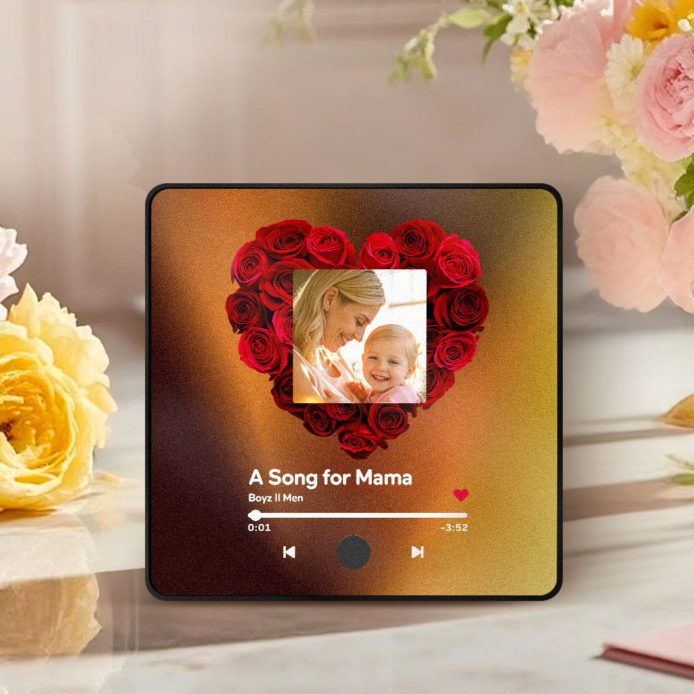 Regalos para el Día de la Madre, imán para el refrigerador, calcomanía de pared con fotos y música, movimiento musical reproducible sin teléfono celular, imán para refrigerador con música profesional, puede reproducir canciones