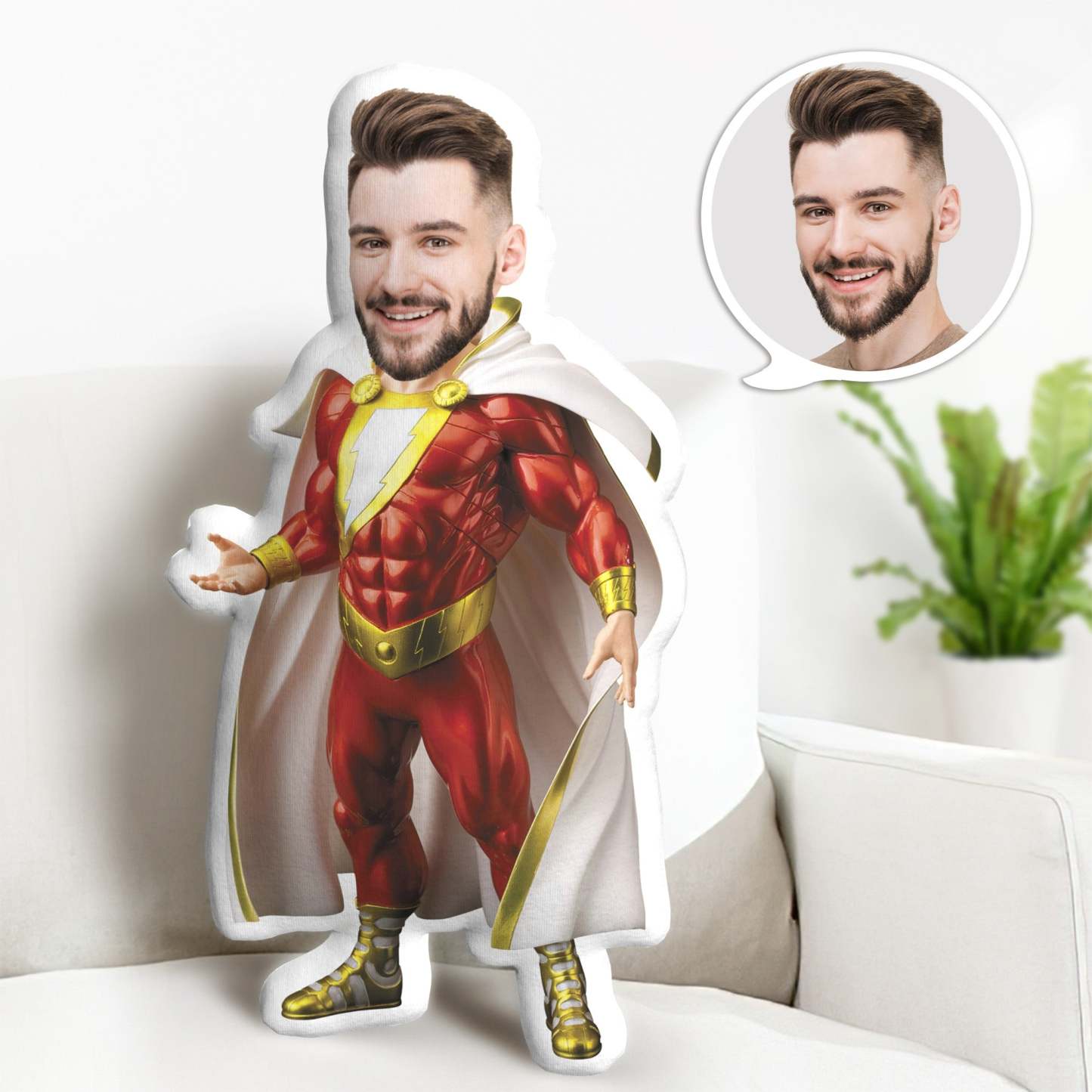 Muñecas Shazam Personalizadas Almohada De Cara Personalizada Almohada De Foto Personalizada Regalos De Superhéroes - milamparaluna