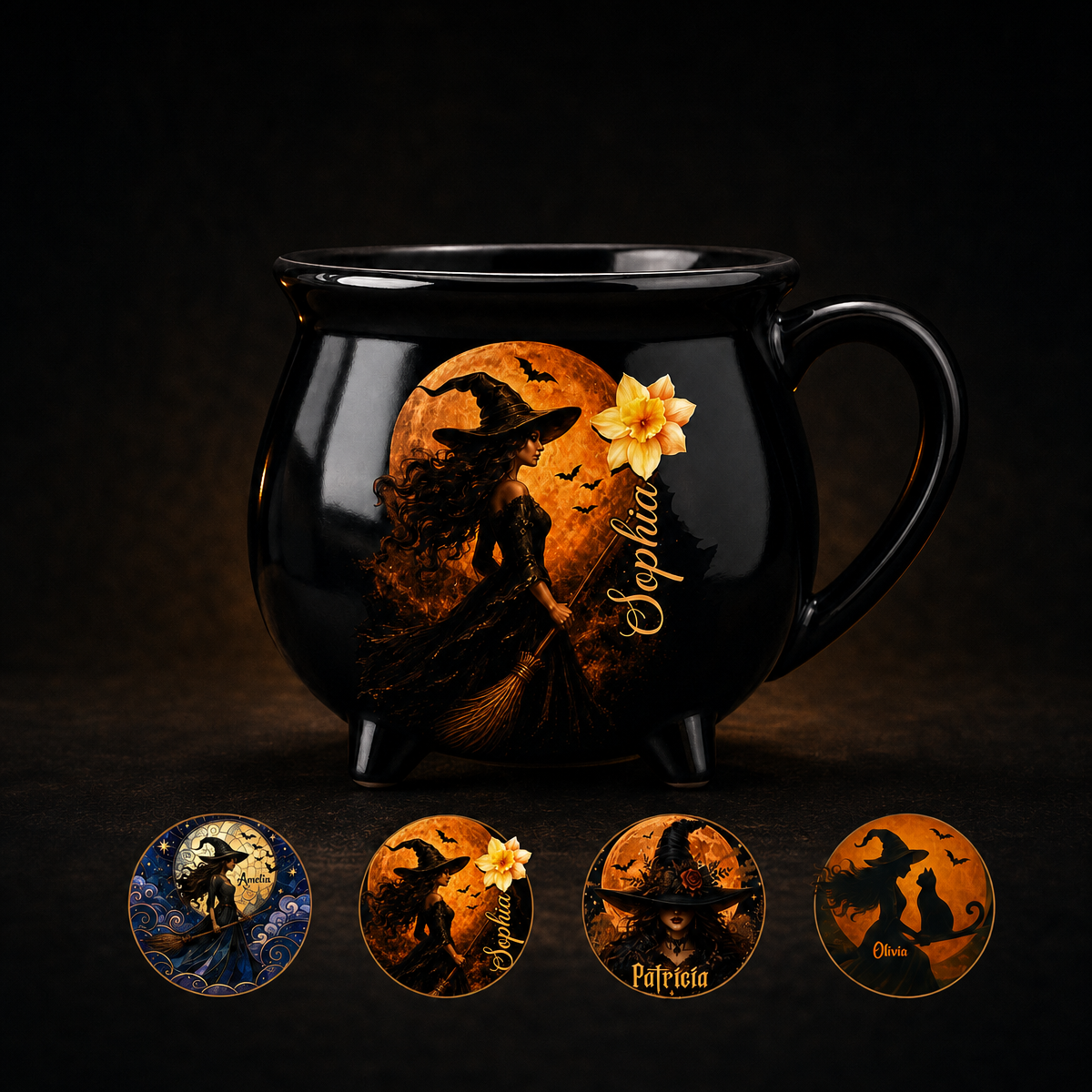 Taza De Caldero De Halloween De 355 Ml – Taza De Café Personalizada Con Temática De Brujas Para Regalos, Decoración De La Temporada De Halloween Y Veladas Acogedoras.