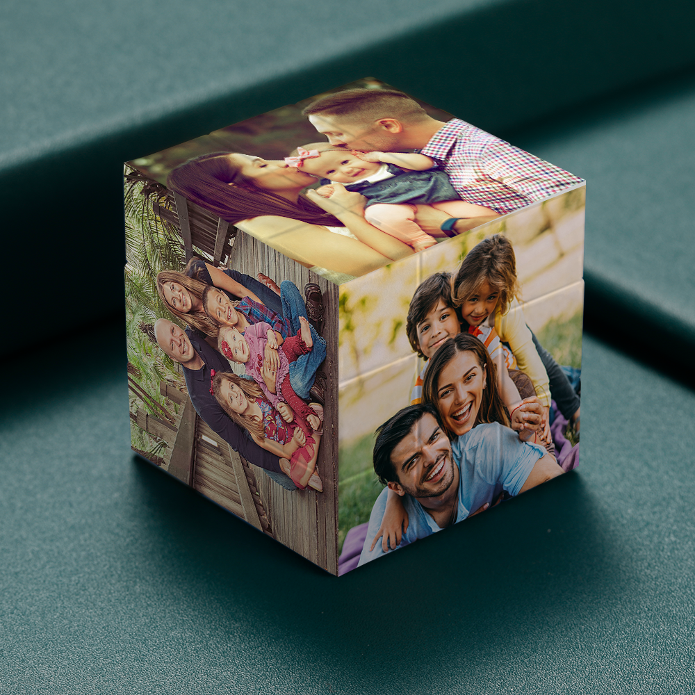 Cubo De Rubik Personalizado Con Múltiples Fotos, Regalo Familiar, Decoración Del Hogar - mymoonlampes